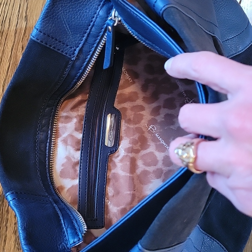 B. Makowsky Leather And Suede Bag - Picture 9 of 16